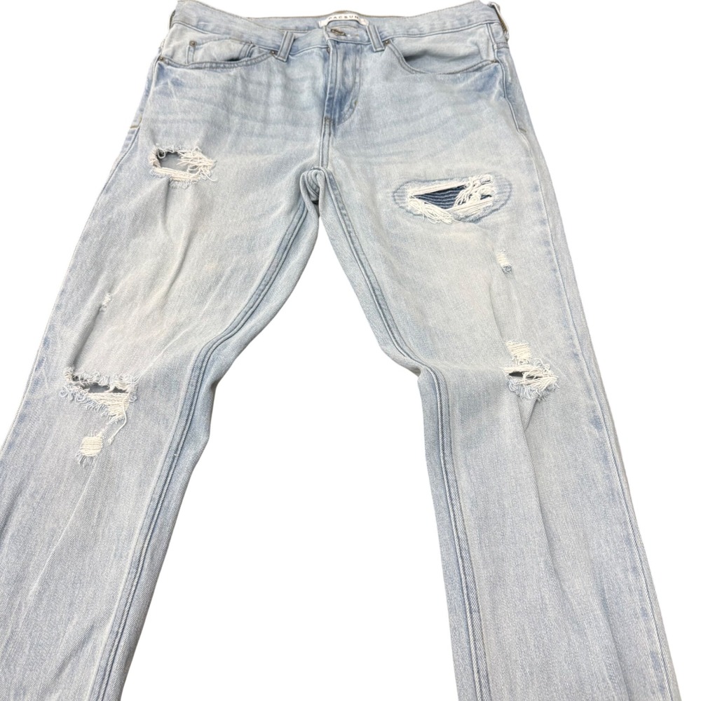 PacSun Stacked Skinny Jeans Mens 31x32 Light Wash Distressed Ripped Denim Street